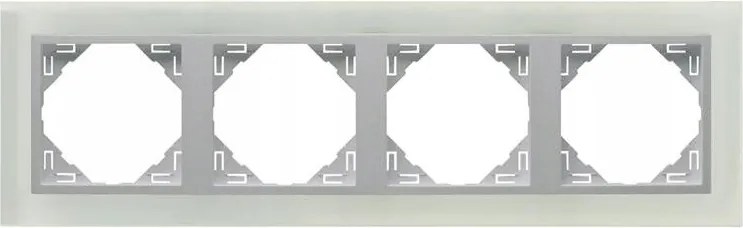 Efapel Kristály Keret 4-SZERES Alu Üveg 90940 Tca