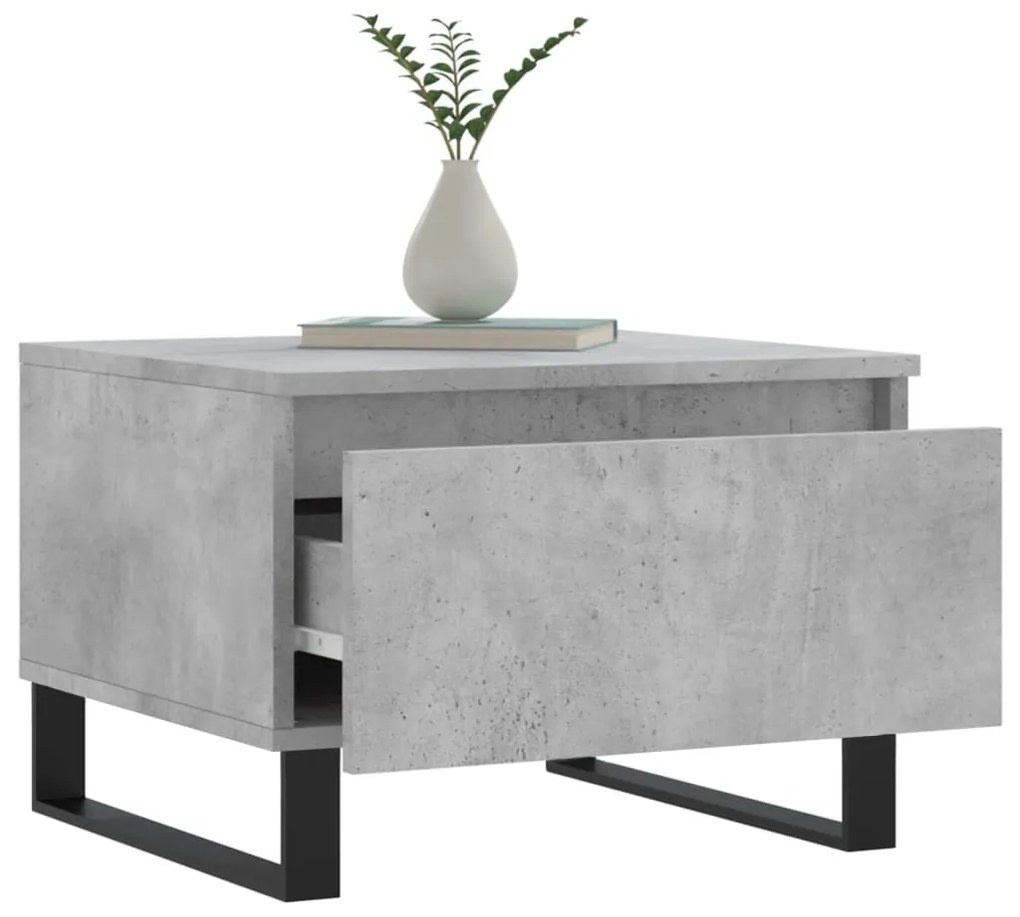 2 db betonszürke szerelt fa dohányzóasztal 50 x 46 x 35 cm