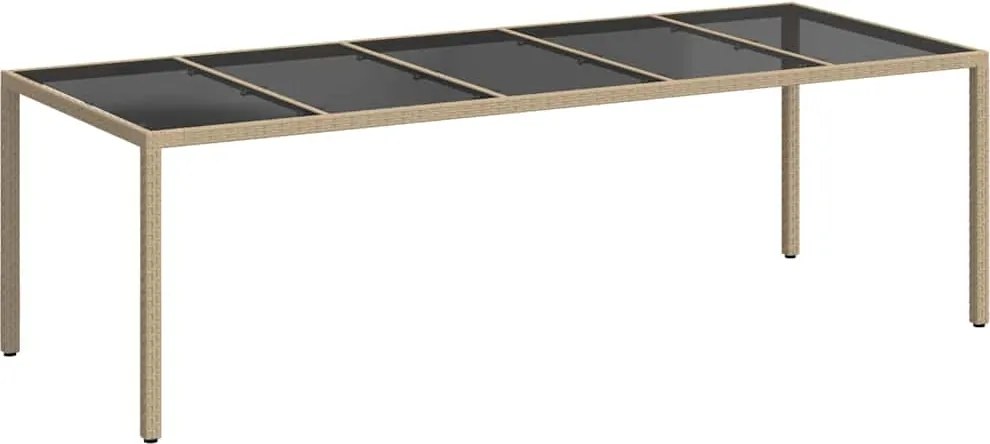 vidaXL Kerti Asztal Bézs 250 x 100 x 75 cm polirattan