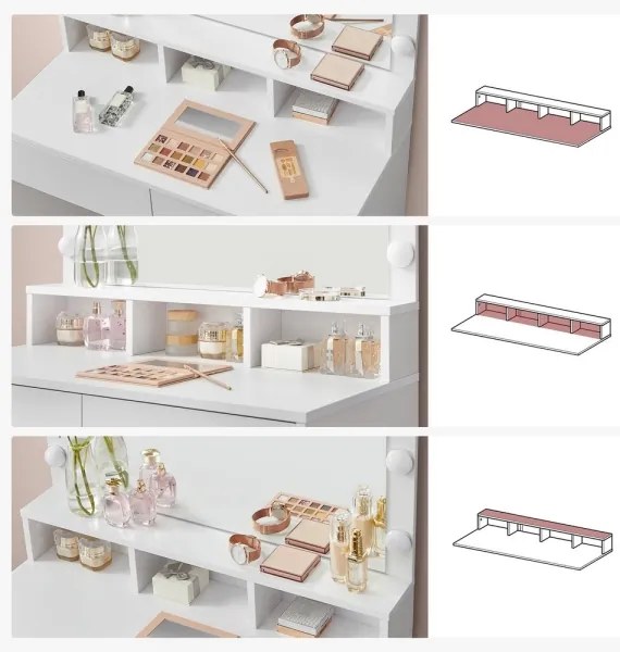 HATOR sminkasztal, fehér