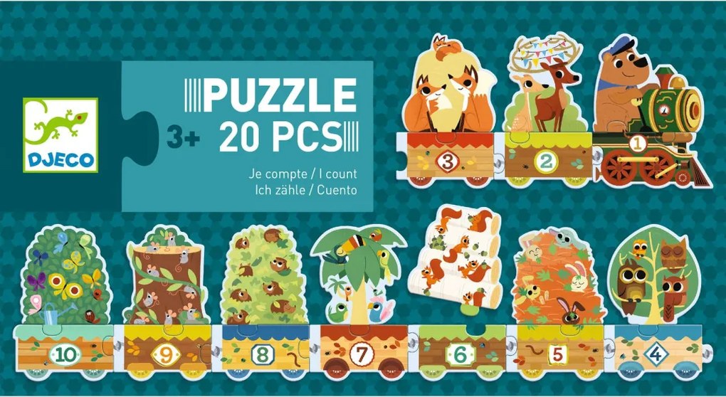 Sorozatkirakó puzzle - 10-ig számolok, 20 db-os - I count