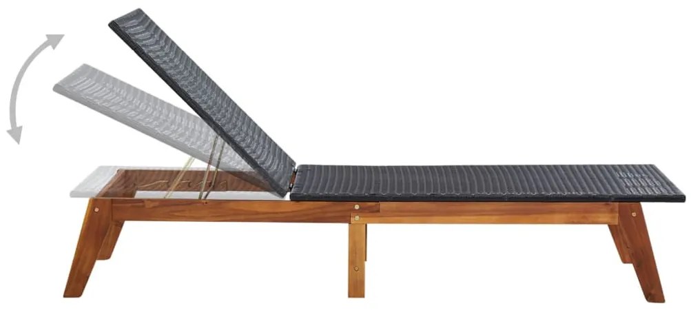 Polyrattan és tömör akácfa napozóágy
