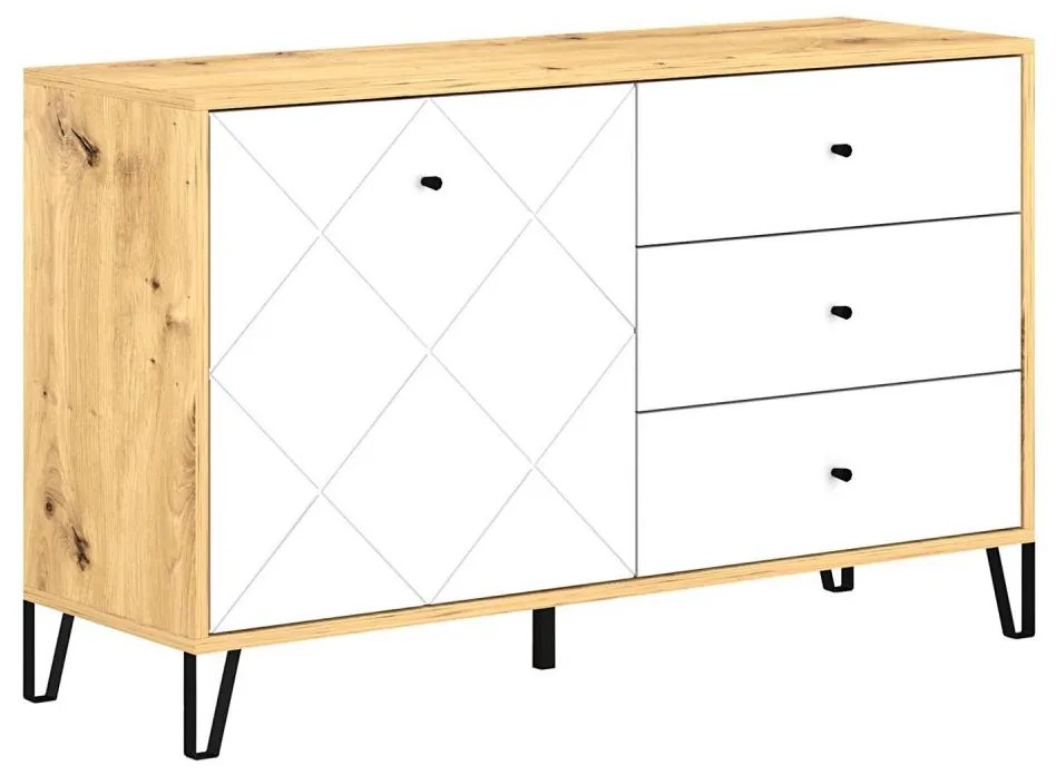 SULA komód artisan tölgy/fehér