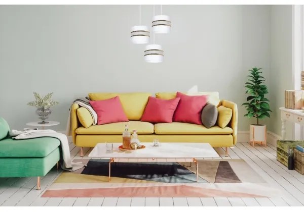 Csillár zsinóron CORAL 3xE27/60W/230V fehér