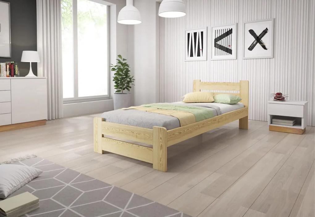 HEUREKA ágy + matrac + ágyrács AJÁNDÉK, 80x200 cm, natúr-lakk