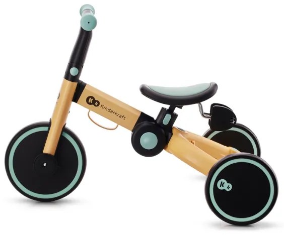 KINDERKRAFT - Gyermek tolós bicikli 3in1 4TRIKE sárga/menta