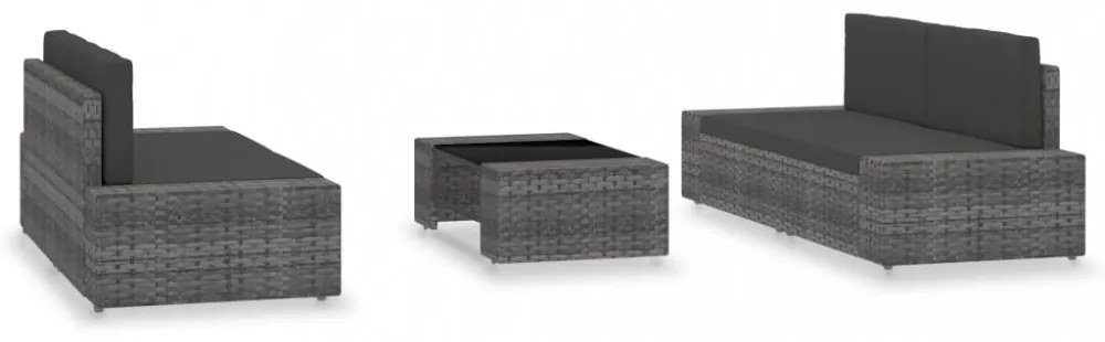 5 részes szürke polyrattan kerti ülőgarnitúra