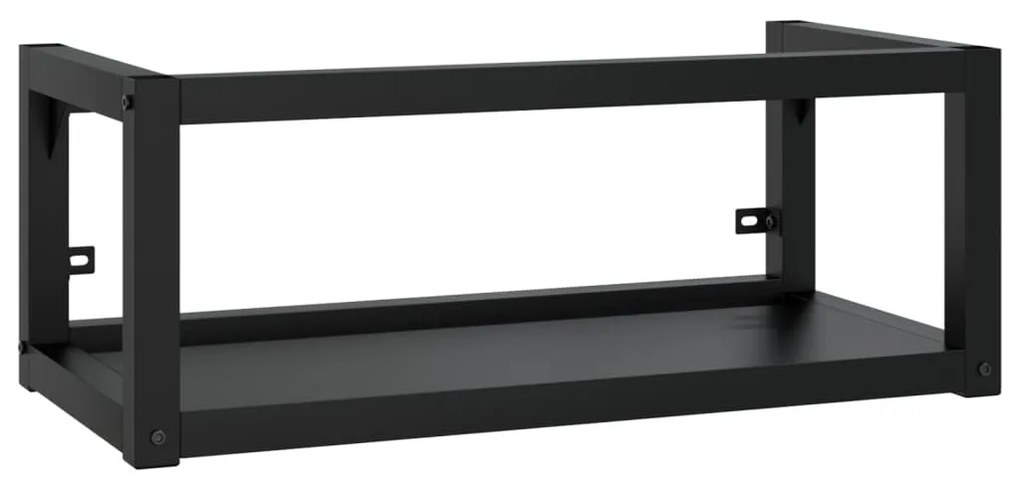 fekete vas fürdőszobai fali mosdókagylókeret 79 x 38 x 31 cm