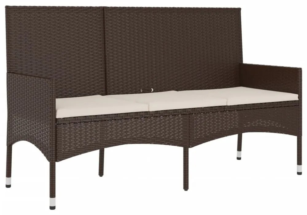 vidaXL 4 részes barna polyrattan kerti ülőgarnitúra párnákkal