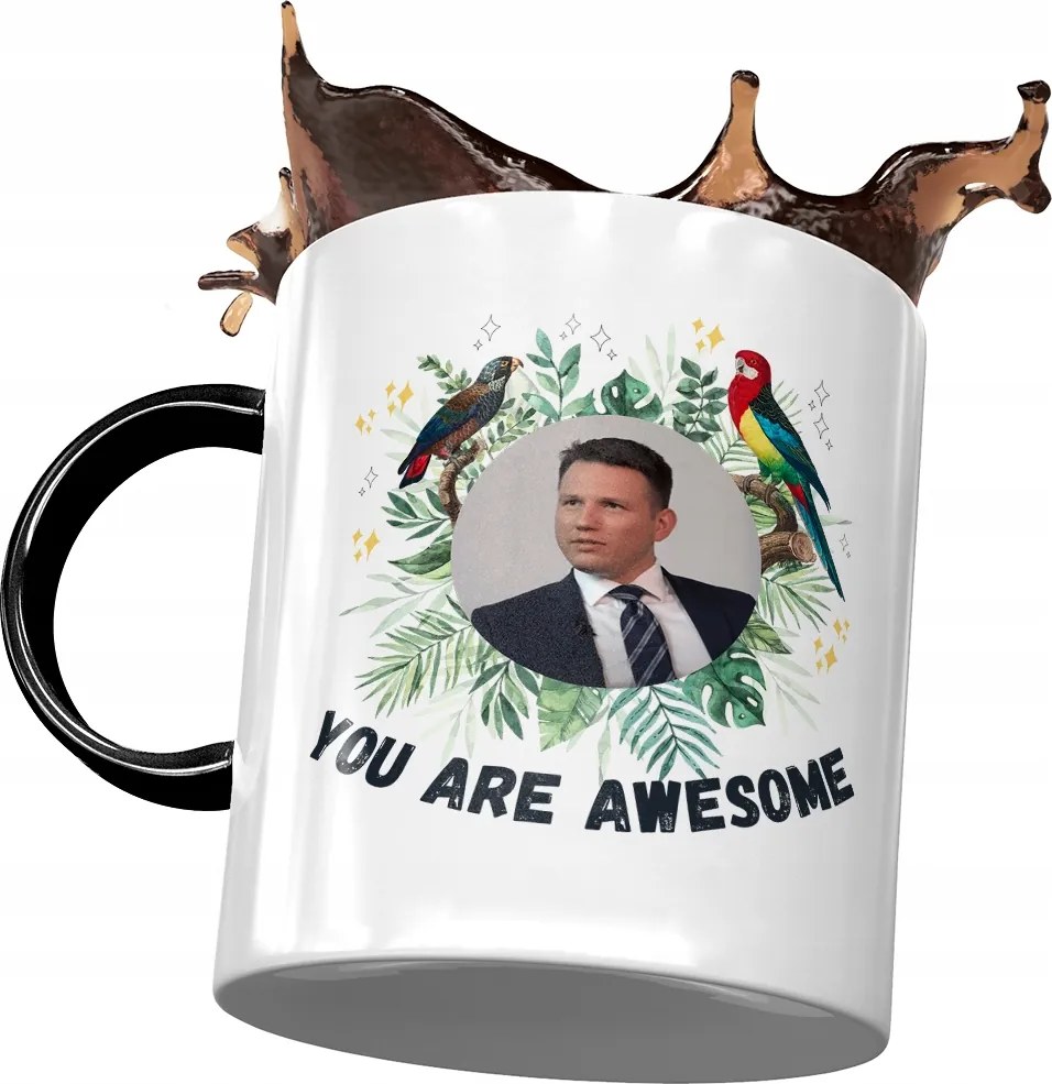 Fekete Bögre Sławomir Mentzen XD Ajándék Nyomtatott Fotóval