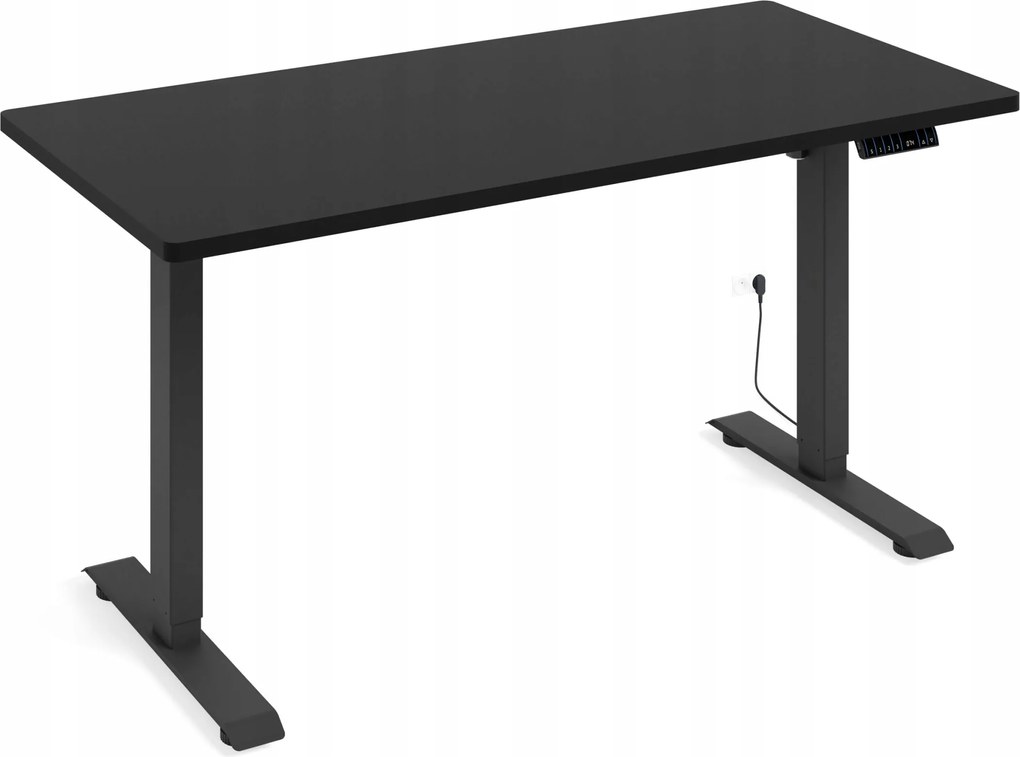 Elektromos íróasztal Bimotion 1S 140x70x3,2cm Állítható 73-120 fekete/fekete