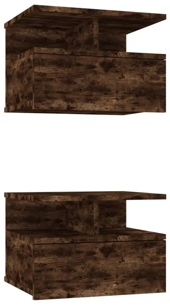 2 db füstös tölgy színű fali éjjeliszekrény 40 x 31 x 27 cm
