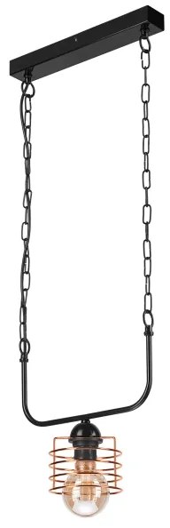Csillár láncon MORGAN 1xE27/60W/230V fekete/réz