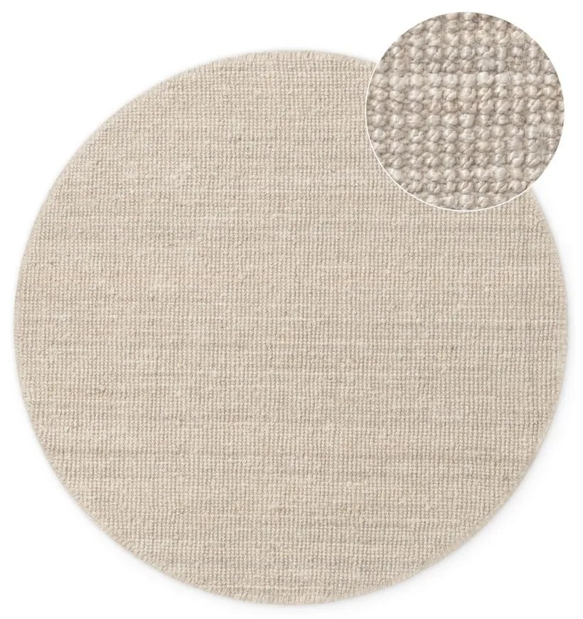 Krémszínű juta kerek szőnyeg ø 200 cm Bouclé Jaipur – Hanse Home