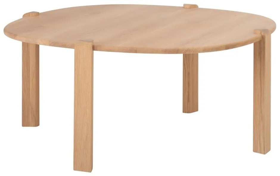 Natúr színű tölgyfa kerek dohányzóasztal ø 100 cm Kulin – Gazzda