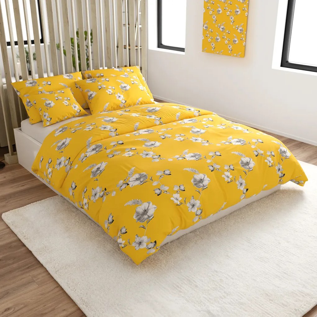 Mikroszálas ágyneműhuzat YELLOW ROSE sárga Ágyneműhuzat mérete: 70 x 90 cm | 140 x 200 cm