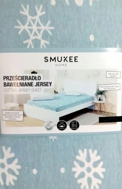 Gumis lepedő pamut jersey 90X200 hógolyó