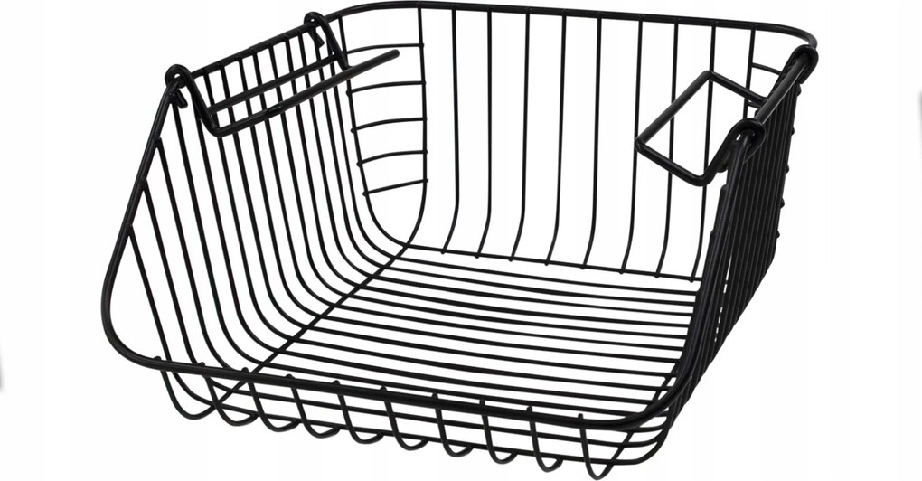 Fém Kosár Emeletes Fekete Konyhai Rendszerező Zöldség Gyümölcs