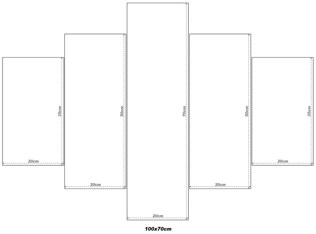 Gario Kézzel festett kép Piros pipacsok - 5 részes Méret: 150 x 105 cm