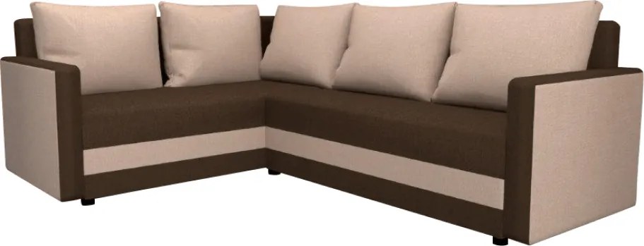 Univerzális ülőgarnitúra, bézs/barna, DINA L ROH