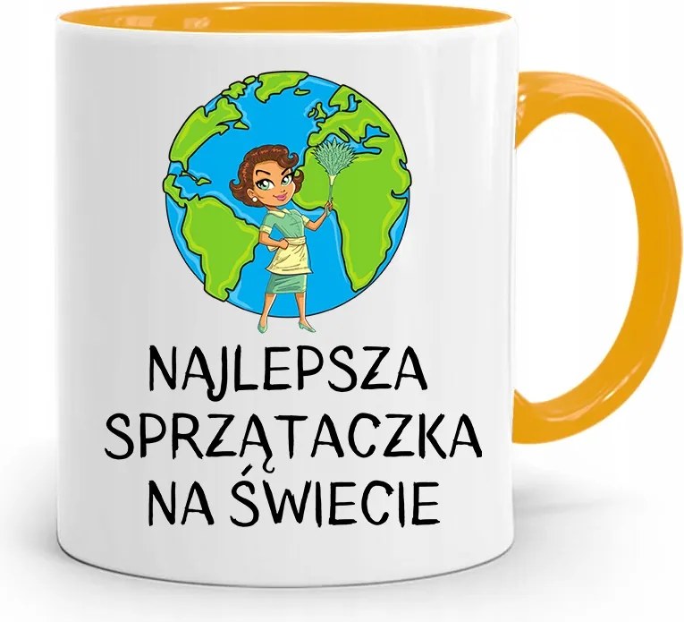 Takarítónőnek Sárga Bögre Születésnapi Ajándék fényképes nyomtatással