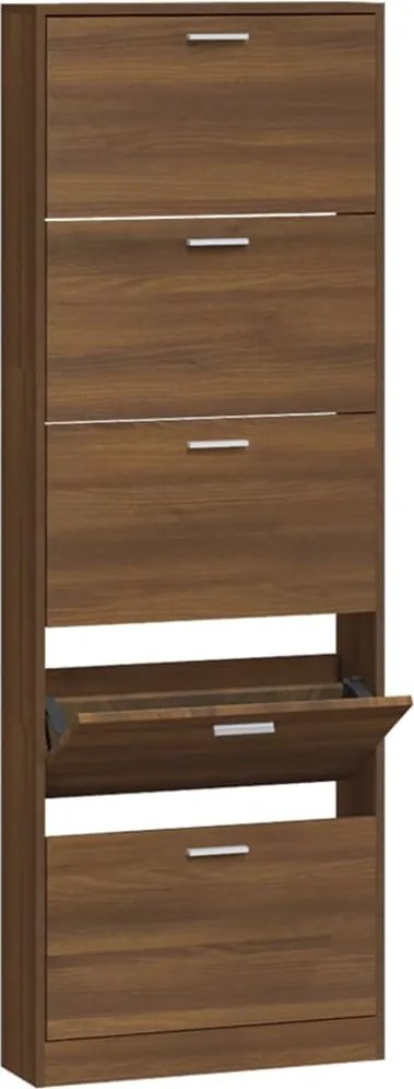 vidaXL barna tölgyszínű szerelt fa cipősszekrény 59 x 17 x 169 cm