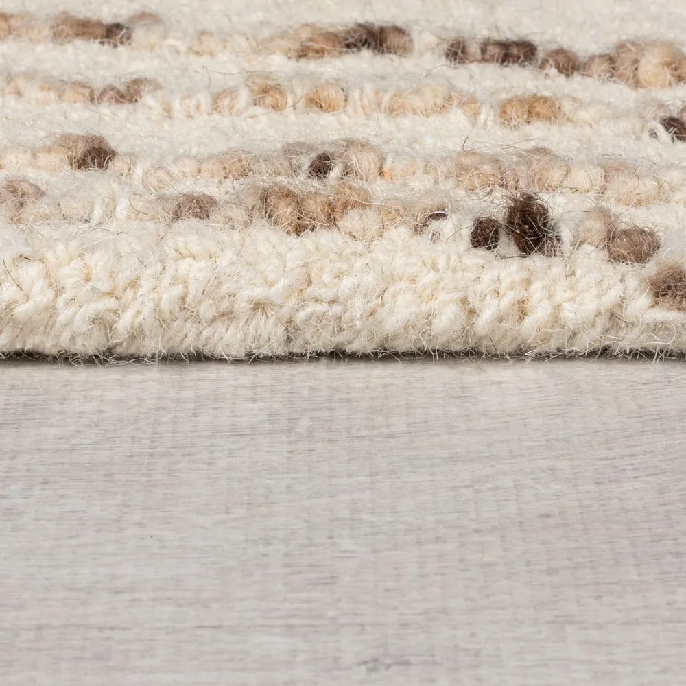 Barna-krémszínű gyapjú szőnyeg 160x230 cm Abstract Swirl – Flair Rugs