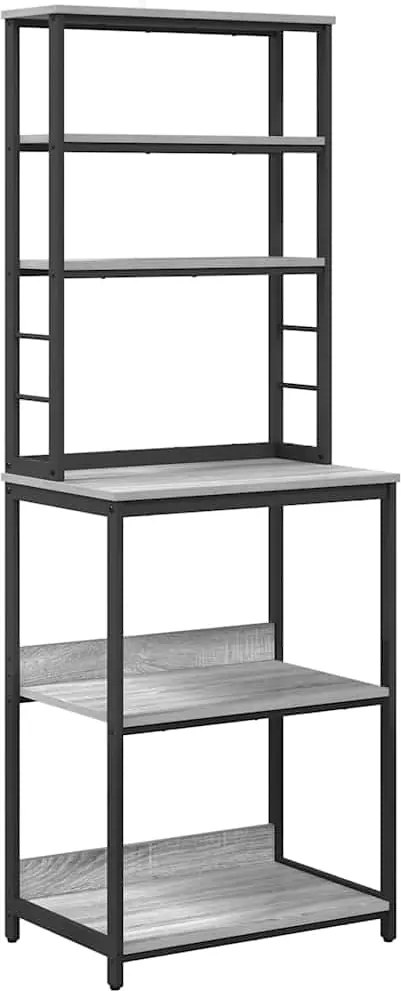 vidaXL Konyhai polc Szürke Sonoma 60 x 40 x 168 cm Faanyag