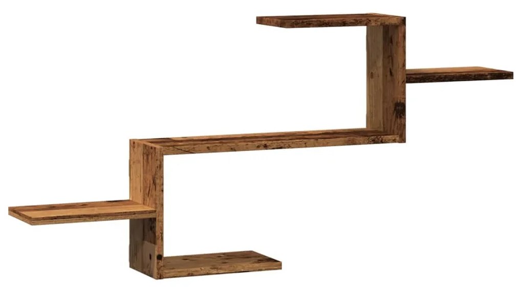 antik fa színű szerelt fa fali polc 104 x 15 x 49 cm
