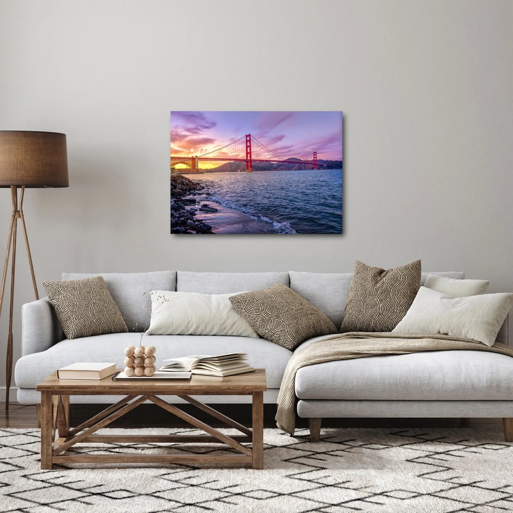 Kép a hídról napnyugtakor (70x50 cm)