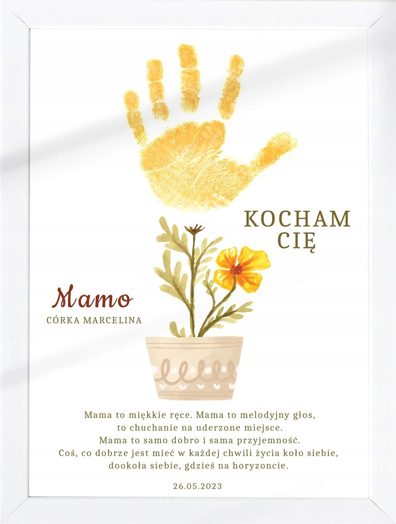 Poszter Kézlenyomat Anyák Napja Ajándék Anyának