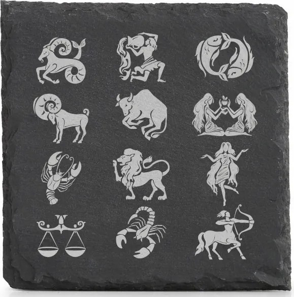 Kő alátét x4 Bögre gravírozás Csillagjegyek