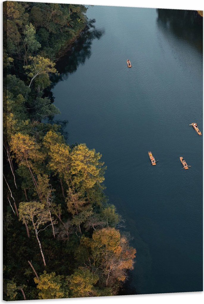 Vászonkép Kajakozás Erdő Folyó Természet 60x90 cm