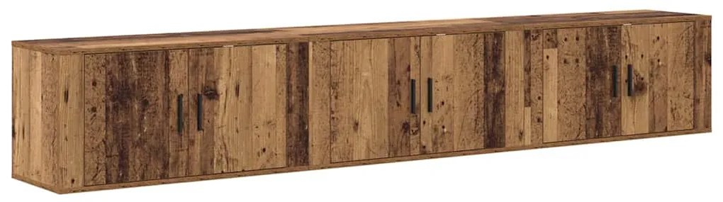 vidaXL Fali TV szekrény szett 3 pcs Öreg fa 80 x 34,5 x 40 cm Faanyag