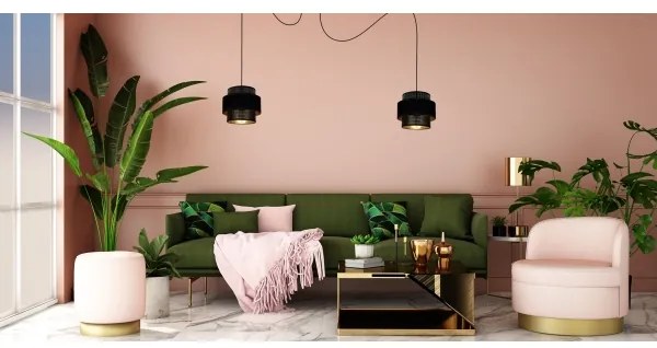 Csillár zsinóron NESS 2xE27/60W/230V pók fekete