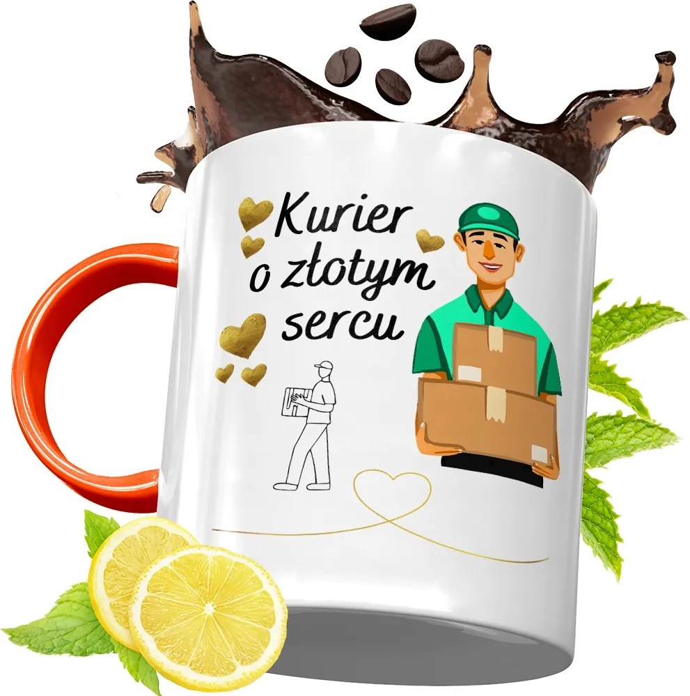 Narancssárga Bögre Futárnak Születésnapi Ajándék fényképes nyomtatással