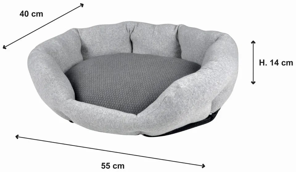 Szürke fekhely kutyáknak 40x55 cm – Love Story