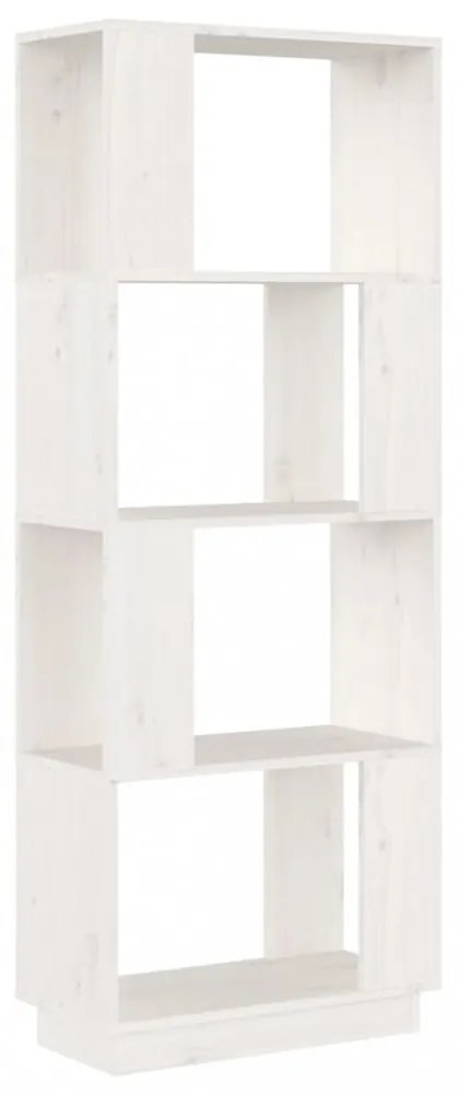 fehér tömör fenyőfa könyvszekrény/térelválasztó 51x25x132 cm