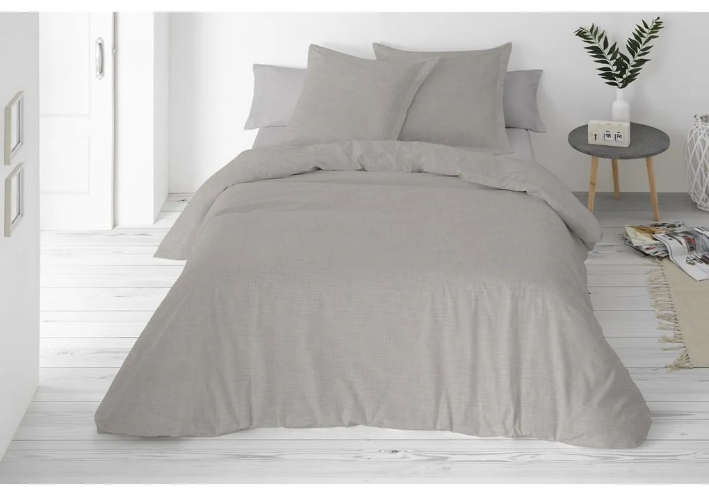 Ágynemű pamut és len keverékből készült, szürke, 160 x 200 cm, 2 db 70 x 80 cm
