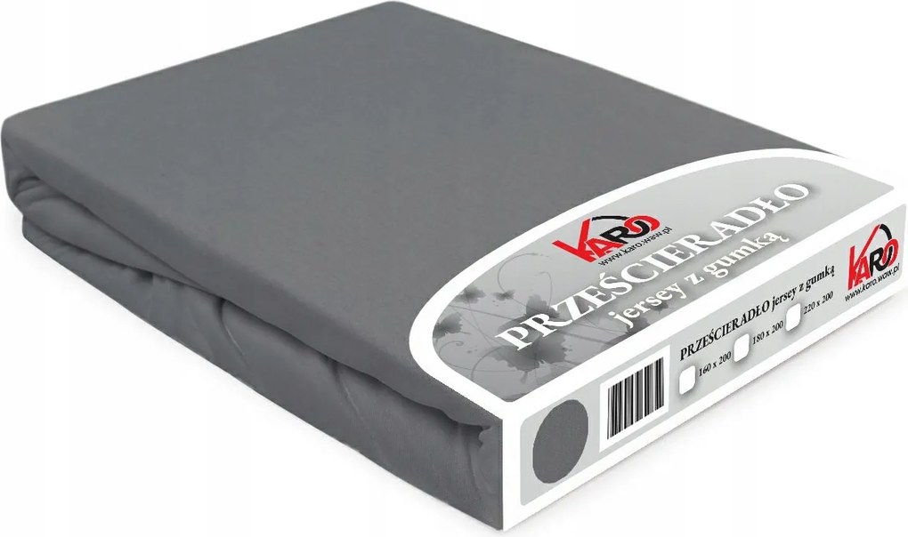 Gumis jersey lepedő 220x200 szürke Constance Karo