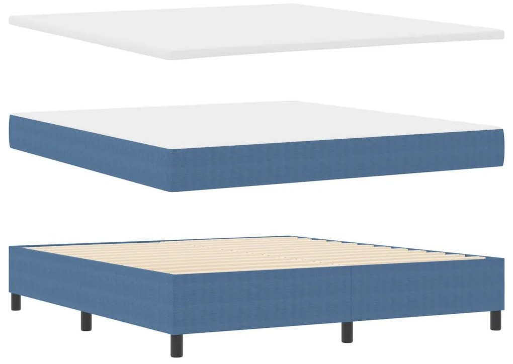 Box Spring Ágy matraccal Kék Super King Velúr Szövet