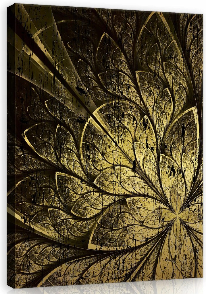 Vászonkép 50x70 Absztrakt arany fekete metál elegancia luxus művészet
