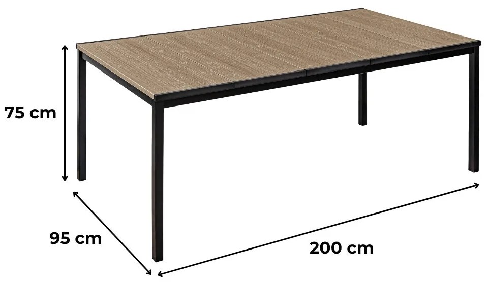 Carter Large 6+1 kerti bútor garnitúra szett kőris-grafit