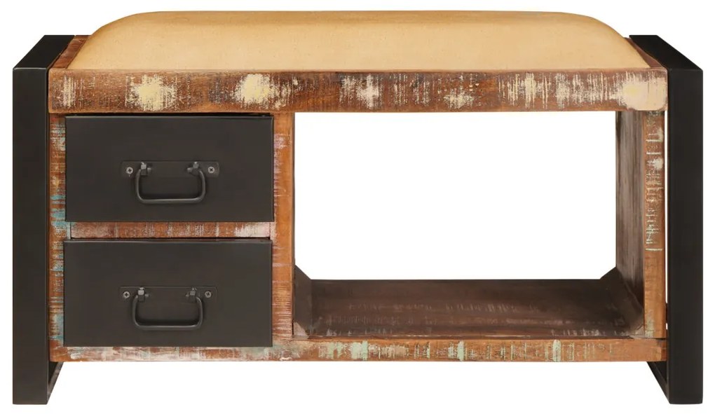 tárolópad Többszínű 80x35x40 cm Tömör fa újrahasznosított