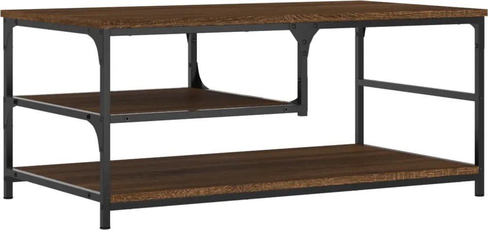 vidaXL barna tölgyszínű szerelt fa dohányzóasztal 90 x 49 x 40 cm