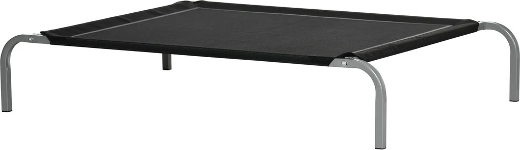 PawHut Emelt Ágy Kutyáknak és Macskáknak - Lélegző Ágy 110x75x20 cm Alváshoz és Pihenéshez Acél Vázra, Benti és Kinti Használatra - Fekete | Aosom