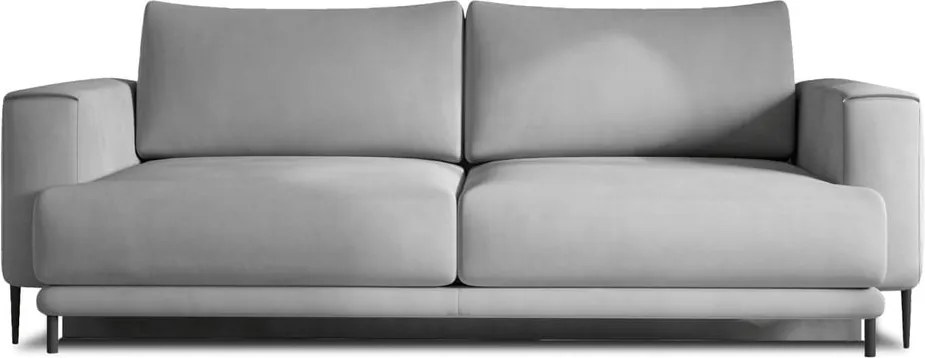 Világosszürke bársony kinyitható-tárolóhelyes kanapé 260 cm Dalia – ELTAP