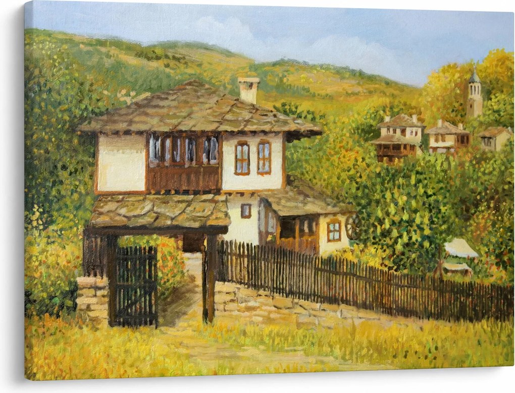 Kép - Házak nyáron (70x50 cm)