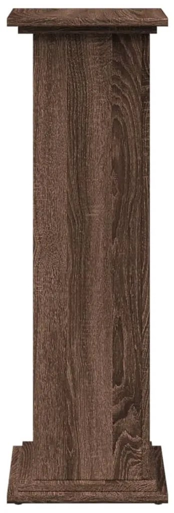 barna tölgy szerelt fa bemutatóállvány tárolóval 31x30x90 cm