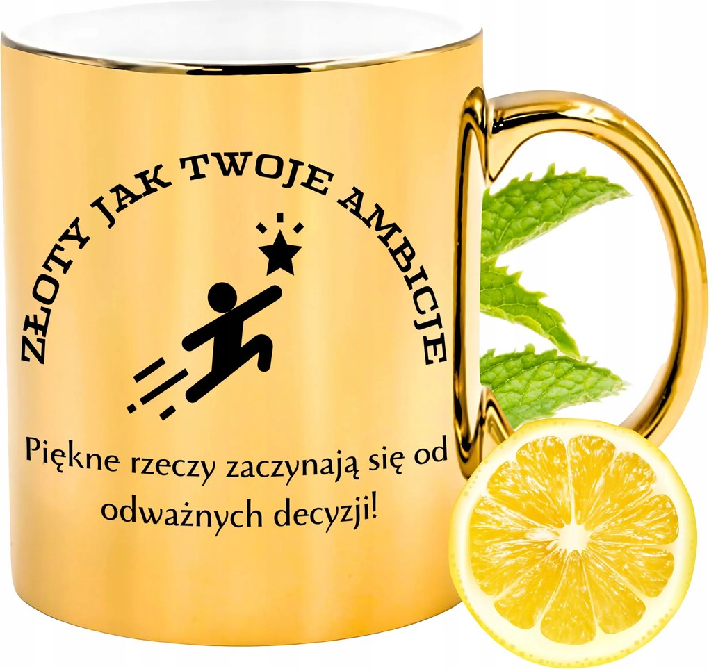 Arany Bögre Csillogó Arany Ambíciók Ajándék Nyomtatott Fotóval